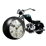 Stirlingkit Handcrafted Retro Motorcycle Model with Clock Desk Toy for Biker, view 3