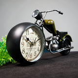 Stirlingkit Handcrafted Retro Motorcycle Model with Clock Desk Toy for Biker, view 4