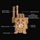 Stirlingkit Handmade Retro Pure Brass Punk Oil Gasoline Lighter, view 2