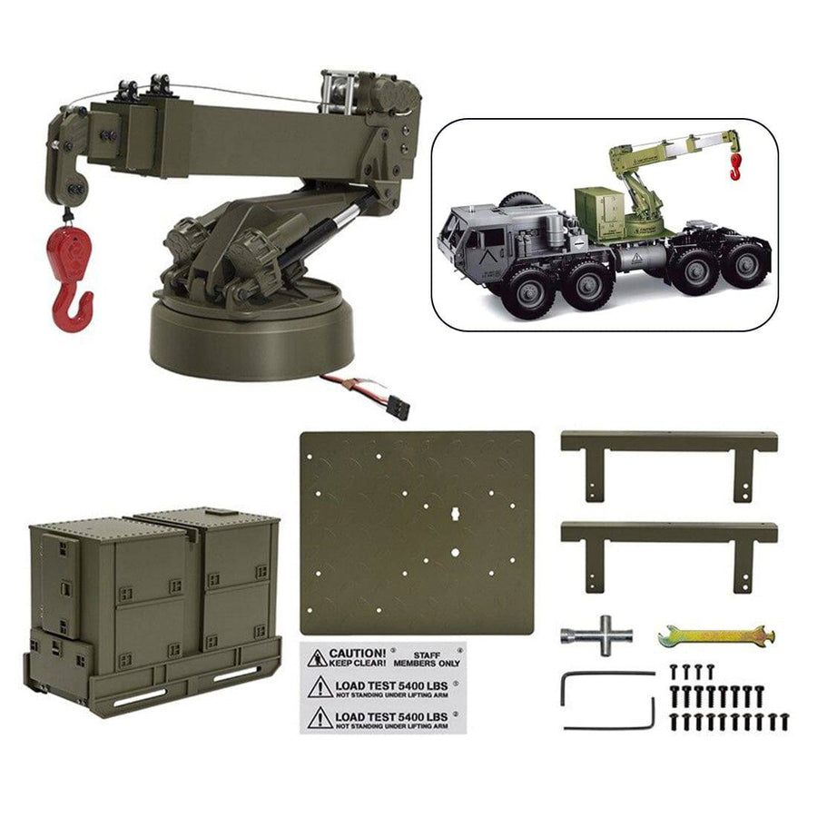 Stirlingkit HG-P803 1/12 Upgraded Crane Lifting Arm Assembly DIY Spare Parts for U.S. Military Truck of 8 Wheels