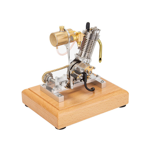 Stirlingkit Hoglet Single-Cylinder 4 Stroke Gas Engine Model with Kick Starter for RC Scale Motorcycles H09