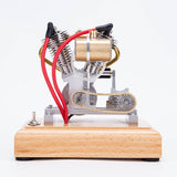 Stirlingkit Hoglet V-Twin Engine Four-Stroke Gas Miniature Motorcycle Engine with Pedal Start H08, view 2