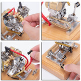 Stirlingkit Hoglet V-Twin Engine Four-Stroke Gas Miniature Motorcycle Engine with Pedal Start H08, view 4