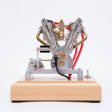 Stirlingkit Hoglet V-Twin Engine Four-Stroke Gas Miniature Motorcycle Engine with Pedal Start H08, view 6