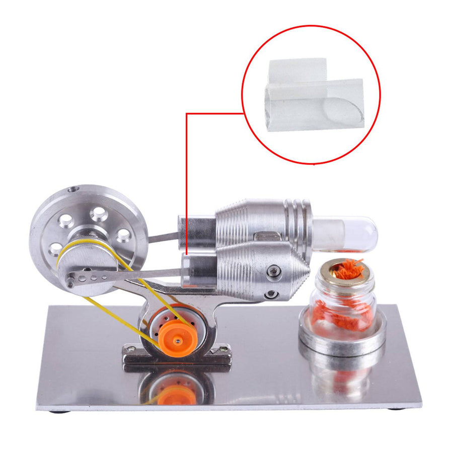 Stirlingkit Hot Air Cylinder Piston with Sealing Ring for Stirling Engine Mini Hot Air Motor Model