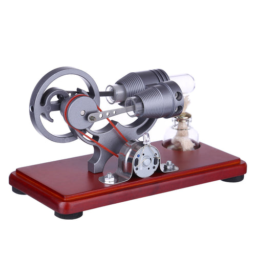 Stirlingkit Hot Air Stirling Engine Colorful LED Flywheel Education Toy Electricity Power Generator Model