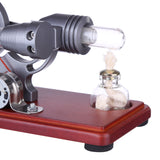 Stirlingkit Hot Air Stirling Engine Colorful LED Flywheel Education Toy Electricity Power Generator Model, view 3