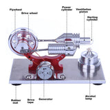 Stirlingkit Hot Air Stirling Engine Colourful LED Single Flywheel Education Toy Electricity Power Generator, view 2