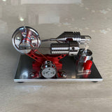 Stirlingkit Hot Air Stirling Engine Colourful LED Single Flywheel Education Toy Electricity Power Generator, view 6