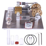 Stirlingkit Hot Air Stirling Engine High-Power Quartz Double-Cylinder Stirling Generator Model Toy, view 2