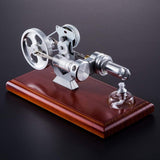 Stirlingkit Hot Air Stirling Engine Kit Education Toy With Brown Solid Wood Baseplate, view 3