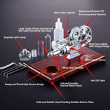 Stirlingkit Hot Air Stirling Engine Kit Education Toy With Brown Solid Wood Baseplate, view 4