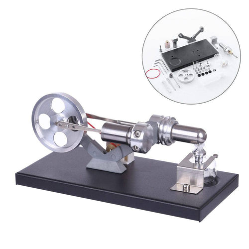Stirlingkit Hot Air Stirling Engine Model DIY Assembly Kit Generator with 4 LED Light