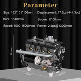 Stirlingkit HOWIN L4-172 17.2cc SOHC Inline 4 Cylinder FOUR Stroke 15000 rpm Nitro RC Engine, view 5