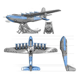 Stirlingkit Hughes H-4 3D Metal Mechanical Plane Assembly Model Building Kit for Aviation Lovers, view 4