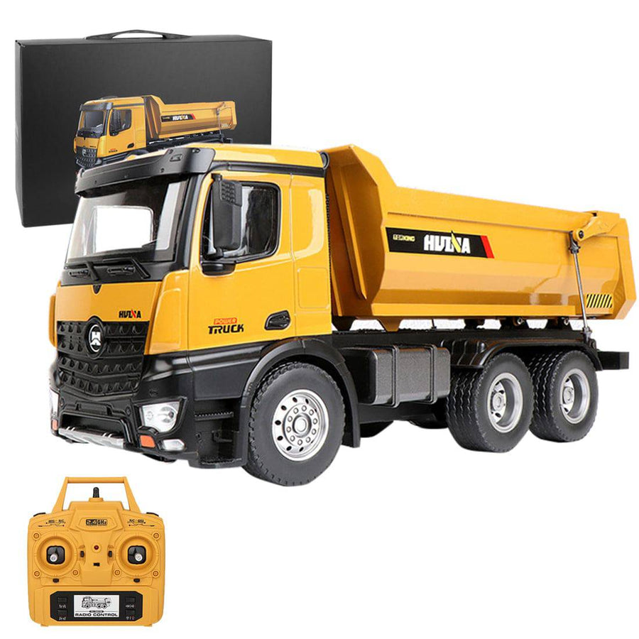 Stirlingkit Huina 1/14 2.4G 10CH RC Alloy Engineering DumpTruck Transportation Vehicle Model with Lighting Sound Effect