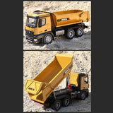 Stirlingkit Huina 1/14 2.4G 10CH RC Alloy Engineering DumpTruck Transportation Vehicle Model with Lighting Sound Effect, view 4