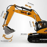 Stirlingkit Huina 1/14 3-in-1 Engineering Construction Vehicle Crusher Timber Grab Truck 2.4G RC Simulation Excavator Toy with Smoke LED Light Effect, view 5