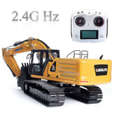 Stirlingkit Huina 1/16 2.4G All Alloy Simulation Engineering Hydraulic Drive RC Excavator Grab Vehicle Car Model, view 2