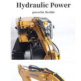 Stirlingkit Huina 1/16 2.4G All Alloy Simulation Engineering Hydraulic Drive RC Excavator Grab Vehicle Car Model, view 5