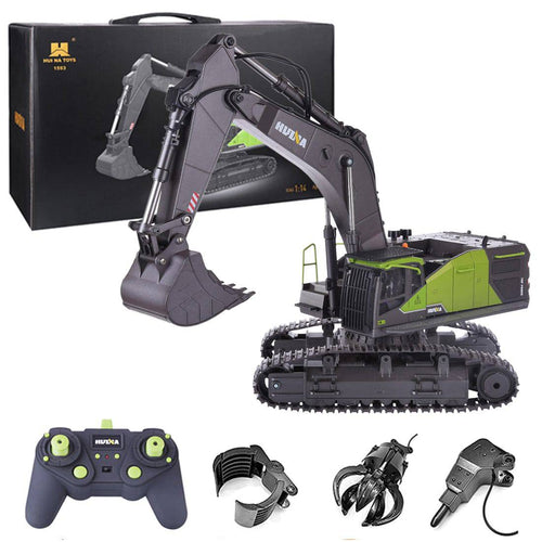 Stirlingkit Huina 4-in-1 1/14 2.4G 22CH Wireless RC Excavator Grab Truck  Engineering Vehicle Toy Model
