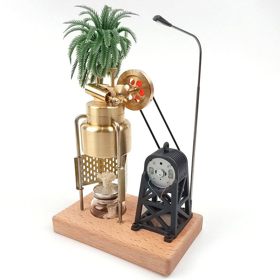 Stirlingkit KACIO FD-6 Mini Vertical Model Steam Engine with Boiler Generator Set
