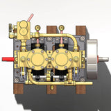 Stirlingkit KACIO LS2-14 Two Cylinders Reciprocating Retro Twin Steam Engine Model for 80cm+ Boat Ship (without Boiler), view 4