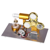 Stirlingkit L Shape Led Bulb Golden Stirling Engine Custom Model with Voltage Digital Display Meter Gyroscopes, view 3