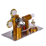 Stirlingkit L Shape Led Bulb Golden Stirling Engine Custom Model with Voltage Digital Display Meter Gyroscopes, view 4