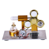 Stirlingkit L Shape Led Bulb Golden Stirling Engine Custom Model with Voltage Digital Display Meter Gyroscopes, view 5