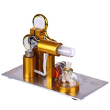 Stirlingkit L Shape Led Bulb Golden Stirling Engine Custom Model with Voltage Digital Display Meter Gyroscopes, view 6