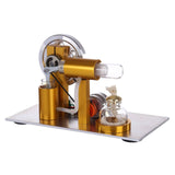 Stirlingkit L-Shaped Customized Golden Led Stirling Engine Model with Voltage Digital Display Meter, view 3