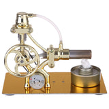 Stirlingkit L-Type Single Cylinder Golden Stirling Engine Generator Sterling Model with LED Diode Science Experiment, view 2