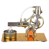Stirlingkit L-Type Single Cylinder Golden Stirling Engine Generator Sterling Model with LED Diode Science Experiment, view 4