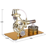 Stirlingkit L-Type Single Cylinder Golden Stirling Engine Generator Sterling Model with LED Diode Science Experiment, view 5
