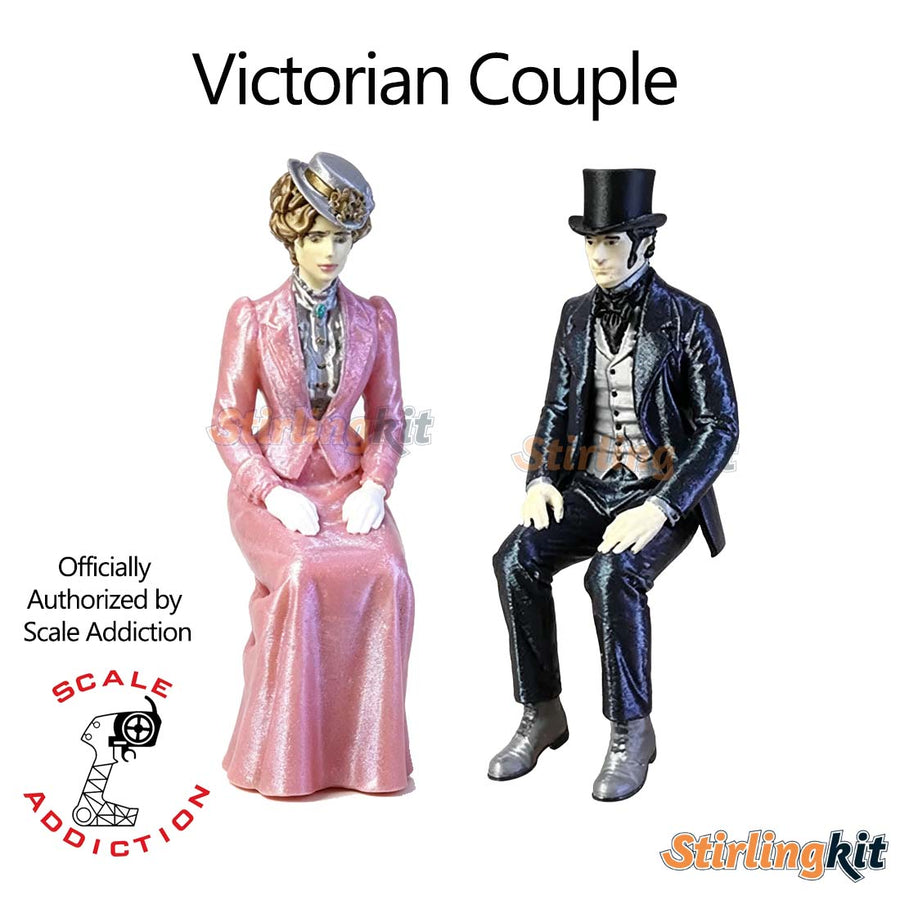 Stirlingkit Lady & Gentleman Figures The Victorian Passenger Set for TECHING DM229 First Automobile Model Kits