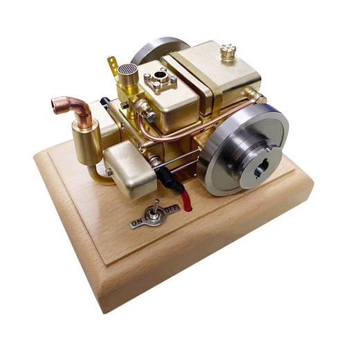 Stirlingkit M12C Mini Gasoline 3.2cc Water Cooled 2-Cylinder 4 Stroke Petrol Engine Model Desktop Toy