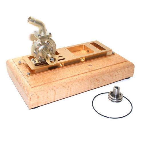 Stirlingkit M16 Wooden Base with Water Pump Upgrade Kit for M16C Mini Vertical Gasoline Engine