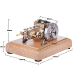 Stirlingkit M16B 1.6cc Mini Horizontal Gasoline 4 Stroke Air-cooled Single Cylinder Internal Combustion Engine with Wooden Base, view 5