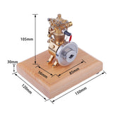 Stirlingkit M19 1.6cc SAM Hit and Miss Vertical 4 Stroke Mini Gasoline ICE Engine with Flyball Governor, view 3