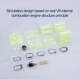 Stirlingkit MAD RC Simulated V8 Engine KIT that Works Original Color Unpainted Version, view 5