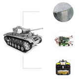 Stirlingkit MATO 1:16 WWII German Panzer III Full Metal Remote Control Military Tank Model -  Shot Version, view 3