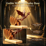 Stirlingkit Mechanical Gothic Dragon Kinetic Handcrafted Wood Sculpture, view 2
