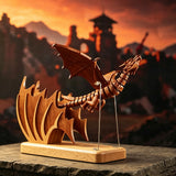 Stirlingkit Mechanical Gothic Dragon Kinetic Handcrafted Wood Sculpture, view 4