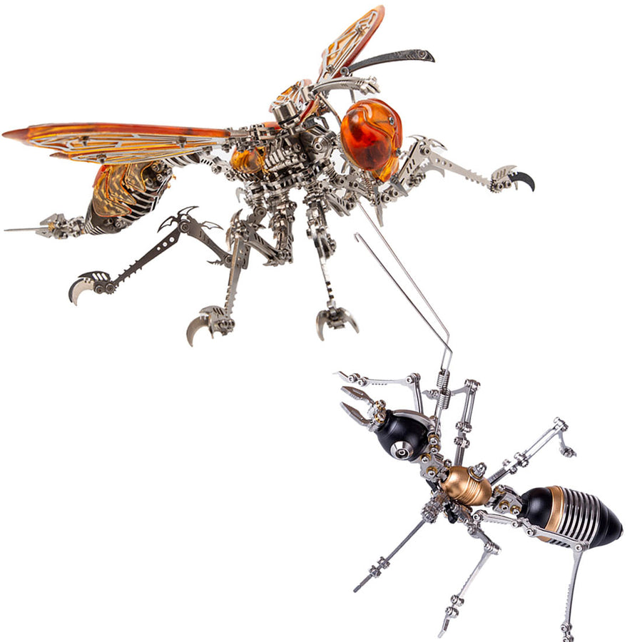 Stirlingkit Mechanical Insects Combo: Wasp and Ant Metal Puzzle Kits