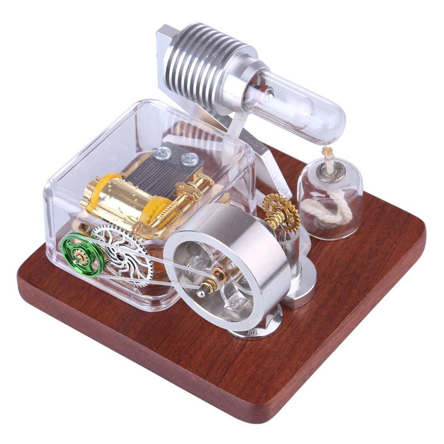Stirlingkit Mechanical Music Box Powered Stirling Engine Model Toy
