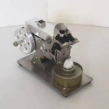 Stirlingkit Metal Flame Flicker Vacuum Stirling Engine Model with Skeleton Windshield Science Experiment Gift, view 6