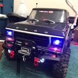 Stirlingkit Metal Front Bumper with 2 LED Lights Remote Control Electric Winch for 1/10 Traxxas TRX-4 SCX10II 90046, view 2