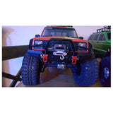 Stirlingkit Metal Front Bumper with 2 LED Lights Remote Control Electric Winch for 1/10 Traxxas TRX-4 SCX10II 90046, view 4