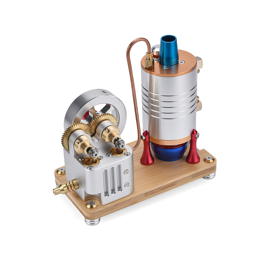 Stirlingkit Metal Twin-Cylinder Steam Engine Model with Dynamic Balanced Crankshaft RTR